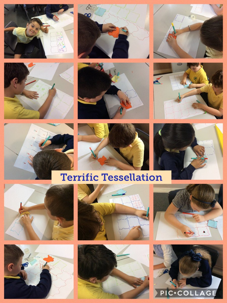 MrsPlattL's tweet photo. There were some fiddly bits but we got some great patterns! @PinehurstP @alsopprimaryl #terrifictessellation #funmaths https://t.co/Bv3LOBeyNm
