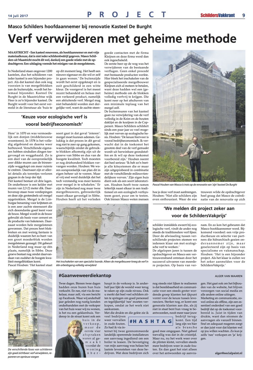 Exact één jaar na onze laatste publicatie in de <a href="/SchildersVAK/">SchildersVAK</a>, weer een waanzinnig artikel over één van onze lopende projecten #trots