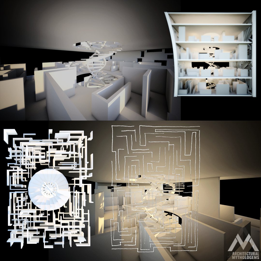 Mythologems's tweet image. The underground corridors of the Labyrinth - Circle on two corners
#architecture #architecturetheory #Ideas