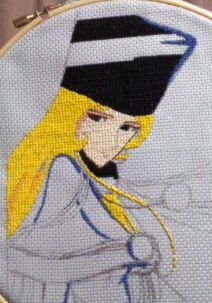 Uzivatel Merry Odai Na Twitteru アニメ絵クロスステッチ ヘケートに続いて 大っ好きなメーテル 大きさは２ｌサイズ こちらも絵のライン通りダイレクト縫いの為 このカーブ線どうなることかと 次回完成図 メーテル 刺繍