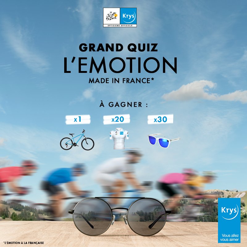 KRYSPELLE's tweet photo. Les #offres #KrysOptique à ne pas louper lors du #TDF2017 ! 🚴‍♂️ https://t.co/WLW604tW6m #Cyclisme #lunettes #maillotblanc #vélo #WeekEndVIP https://t.co/qFk8Qtdw0z