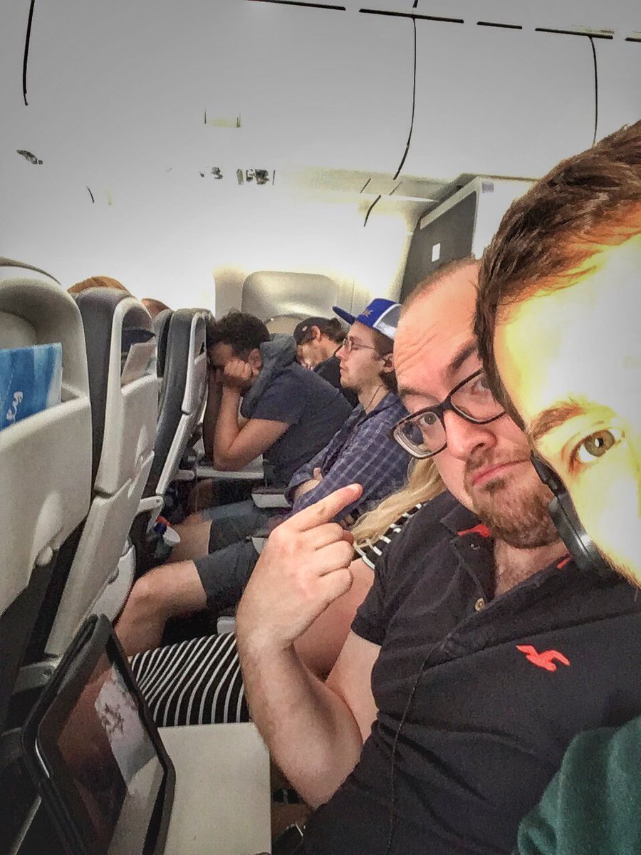 All the craic on the flight to Ortigueria 😎👍🏽😴 on stage at 01.30am on Saturday, but looking forward to catching <a href="/SKERRYVORE/">SKERRYVORE</a> tonight 👌🏽 #yuus