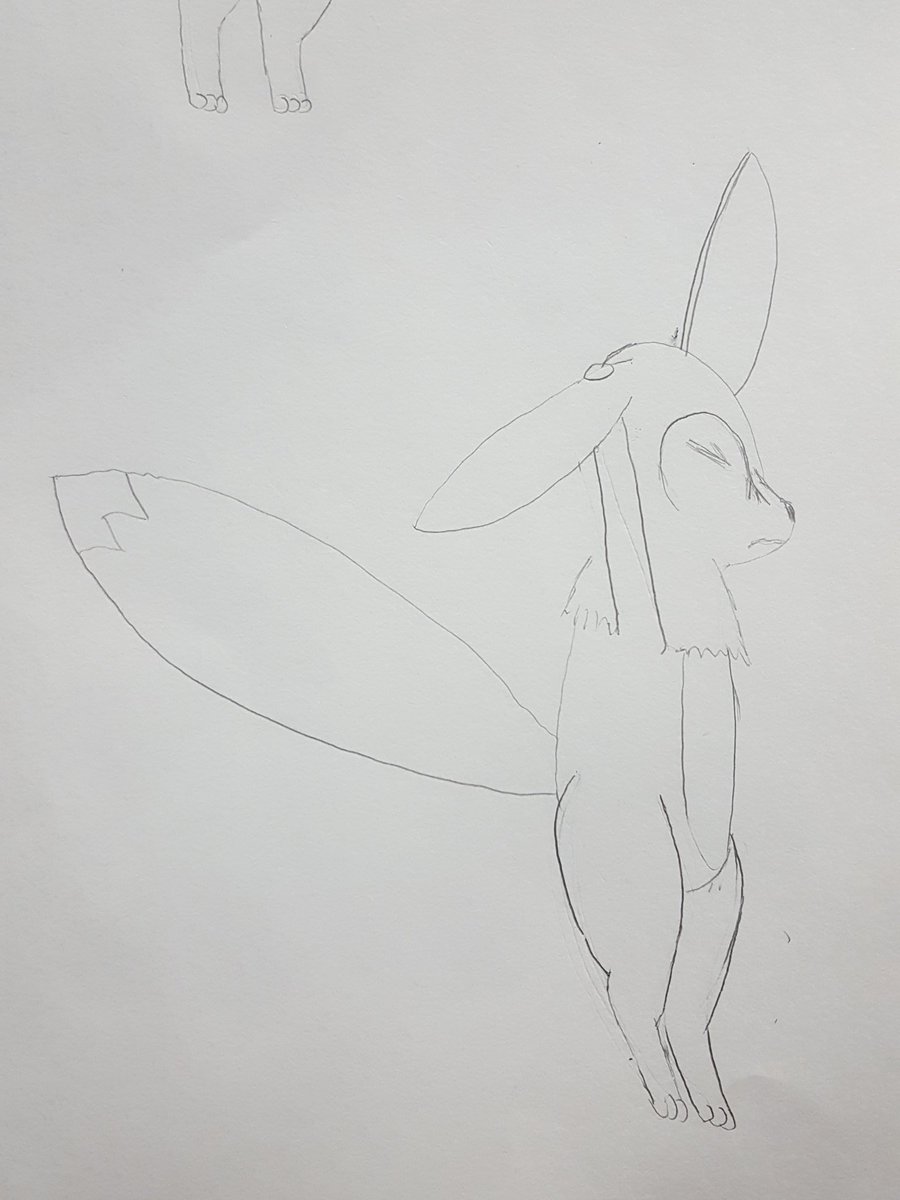PinkDragonSheep's tweet photo. #breakdoodle of lexy with a waterlogged ears.  She'll probably show up a lot in these, since I get a lot of @eevee's posts. https://t.co/ELFCPpey6D