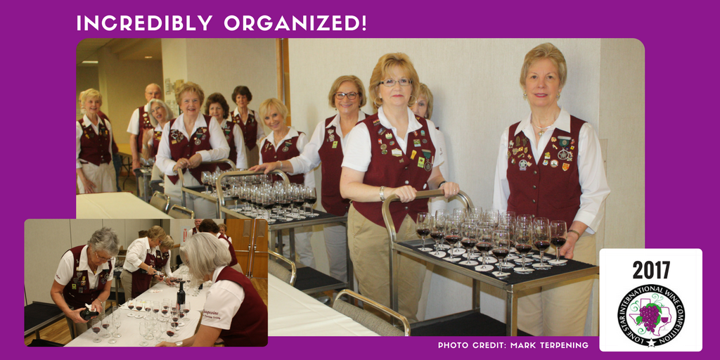Texas_Wine's tweet photo. All of the judges kept telling us how organized the competition was this year. Three cheers for Debbie & the team of volunteers! #lsiwc https://t.co/ivoN64yIbE