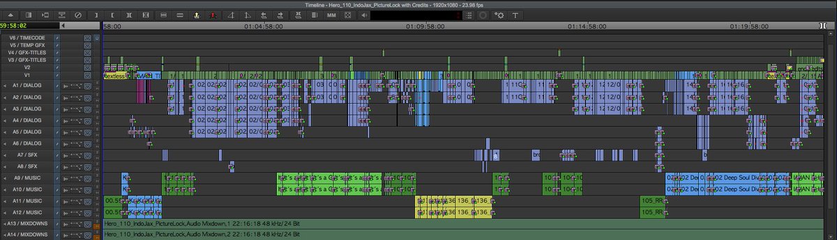 dolphinEDITOR's tweet photo. Final Picture Lock of Season 1 @HeroEffectShow. Featuring a classic track from @disappearfear. @IndoJaxSurf @MediaComposer  #timelinetuesday https://t.co/S5uPye7of3