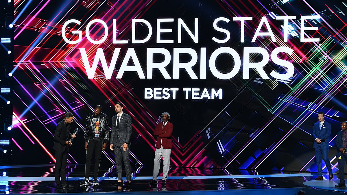 The Warriors took home the Best Team award while <a href="/KDTrey5/">Kevin Durant</a> won Best Championship Performance at the #ESPYS 🏆 » on.nba.com/2uTmozW