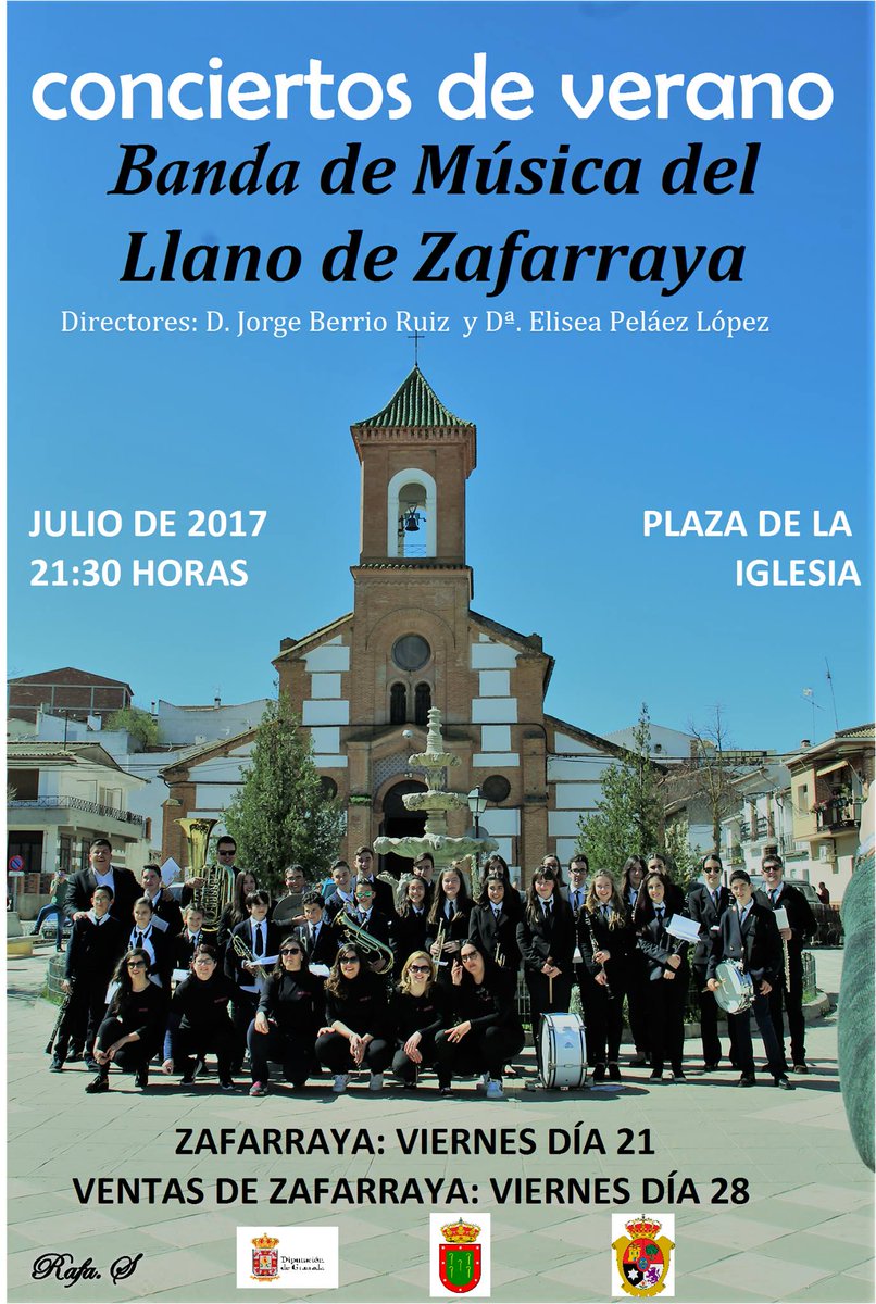 BandaZafarraya's tweet photo. CONCIERTOS DE VERANO de #BandaZafarraya en #Zafarraya y #VentasdeZafarraya OS ESPERAMOS! https://t.co/zUdF16Fsmk