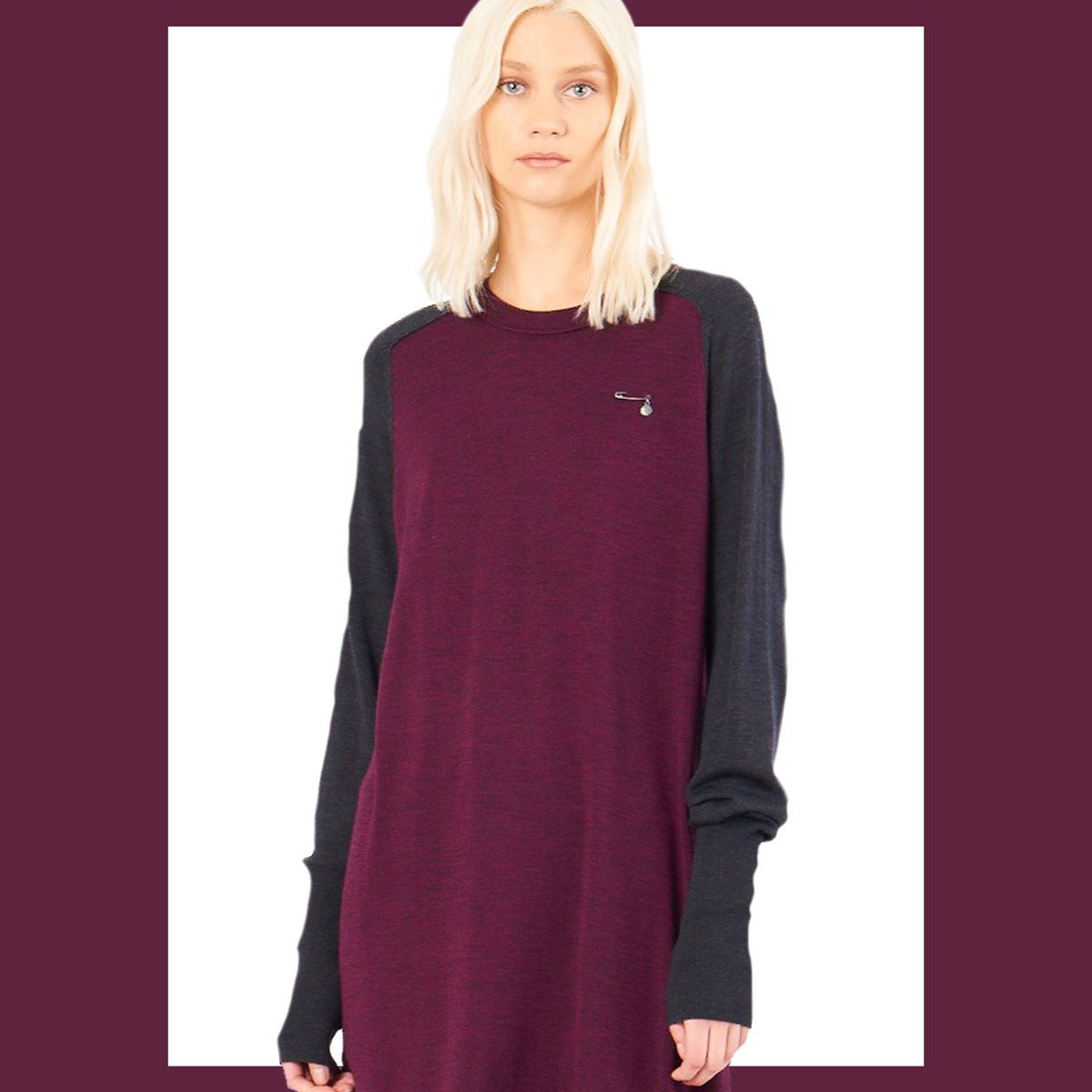 It knit’s to fit ! The asymmetric bicolour knit dress in fine soft wool from the Prefall 2017 Collection #Prefall17 #Knit #FW17