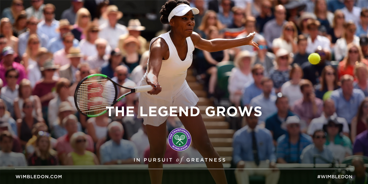 Wimbledon's tweet image. Ageless.

Venus Williams ends Johanna Konta's fairy tale run 6-4, 6-2 to reach her first #Wimbledon singles final since 2009