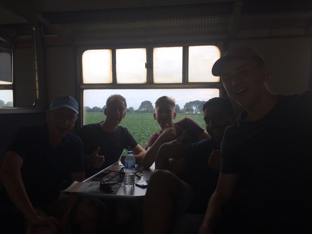 HurleyCricket's tweet photo. Experiencing the joys on West Somerset Railway. But four hours of hearing this bunch sing is enough #17Tour #Tonedeaf https://t.co/MqGjsgcsV3