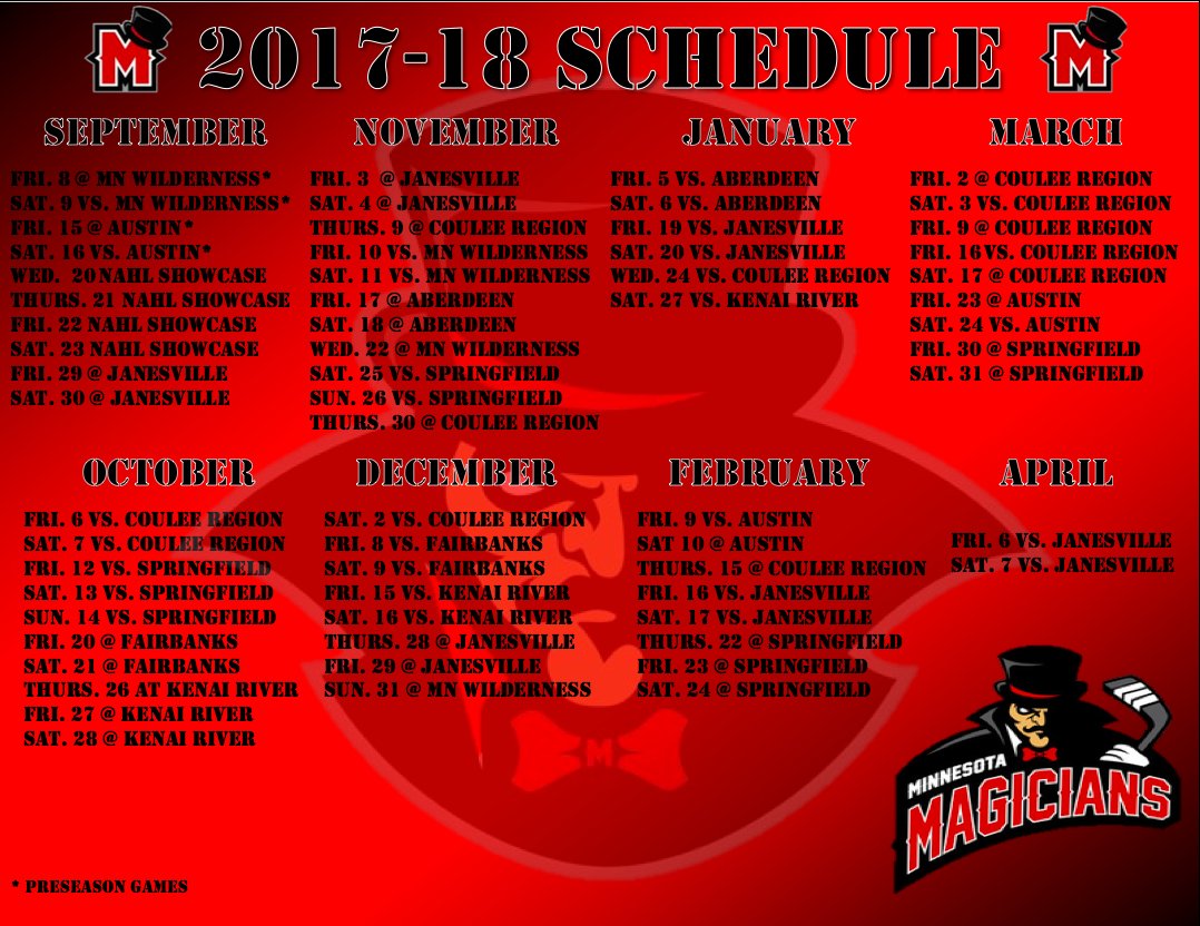 WiscWindigo's tweet image. ICYMI: Minnesota Magicians 2017-18 schedule is out!! Which games are you excited for?! #MNMagicians
