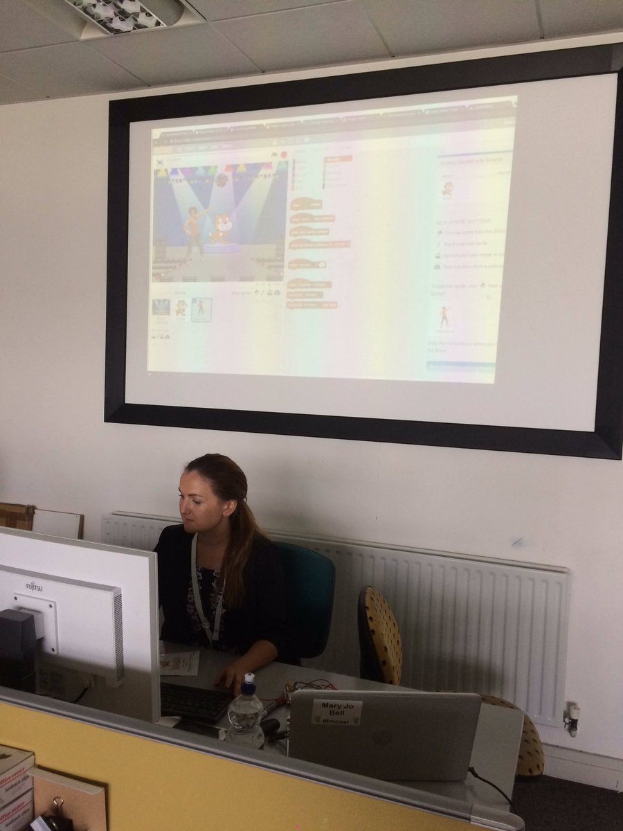 7MJB's tweet photo. Creating a disco scene in #scratch with @PrimEdTeacher at #CTCoding in @blackrockec @PDST_TechinEd https://t.co/OEYk1FKTHb