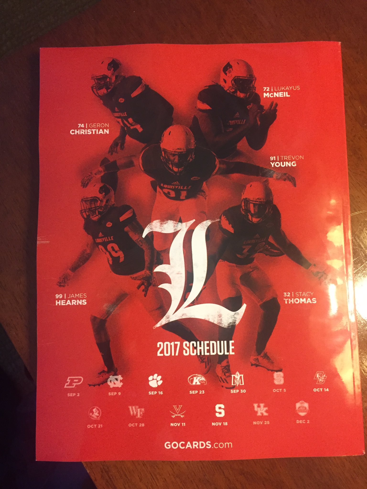 Louisville Football 2017 Depth Chart