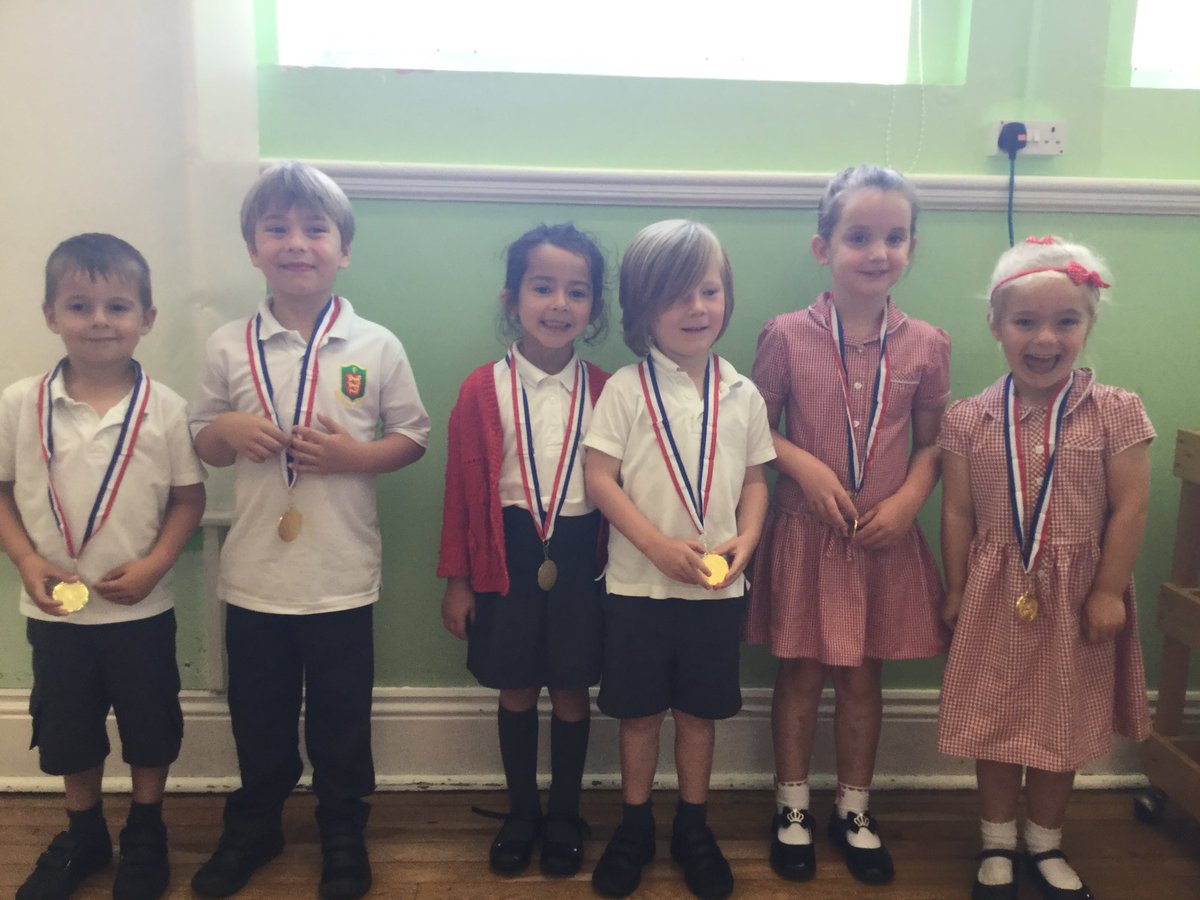 Reception Sports Day winners! Running race medals and 6 children from each class who were the most improved in each activity 🏅🏅🏅