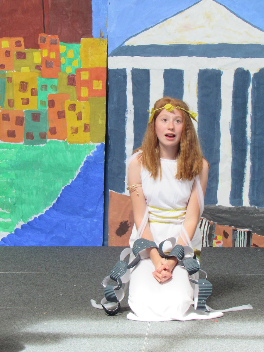 MeredaleSchool's tweet photo. Yrs 5 &amp; 6 perform 'Greece Goes to Pieces!' - great performance by all! #Meredale #Schoolplay #Entertaining https://t.co/Oe9gHcbwho