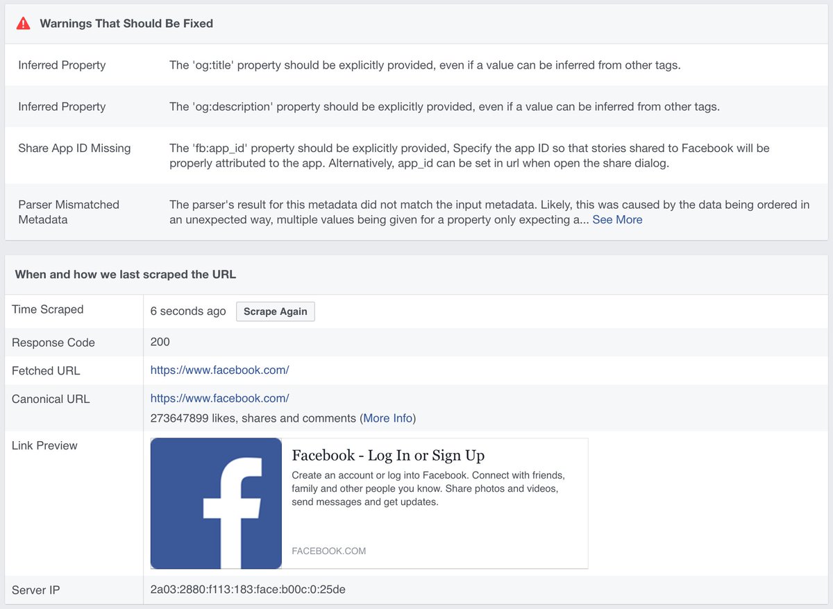 FB doesn't do well on OpenGraph warnings..