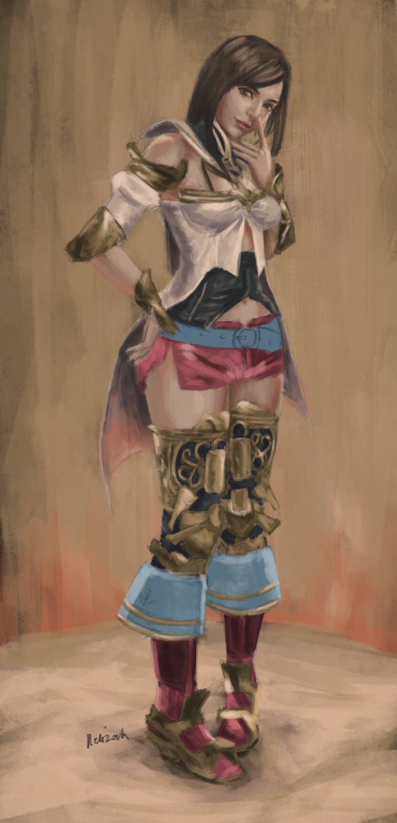 45liza109's tweet photo. Because #AsheDalmasca probably has the most unique pose among the women of #FinalFantasy. #FinalFantasyXIITheZodiacAge #zodiacage #painting https://t.co/uaRBnVyZwI
