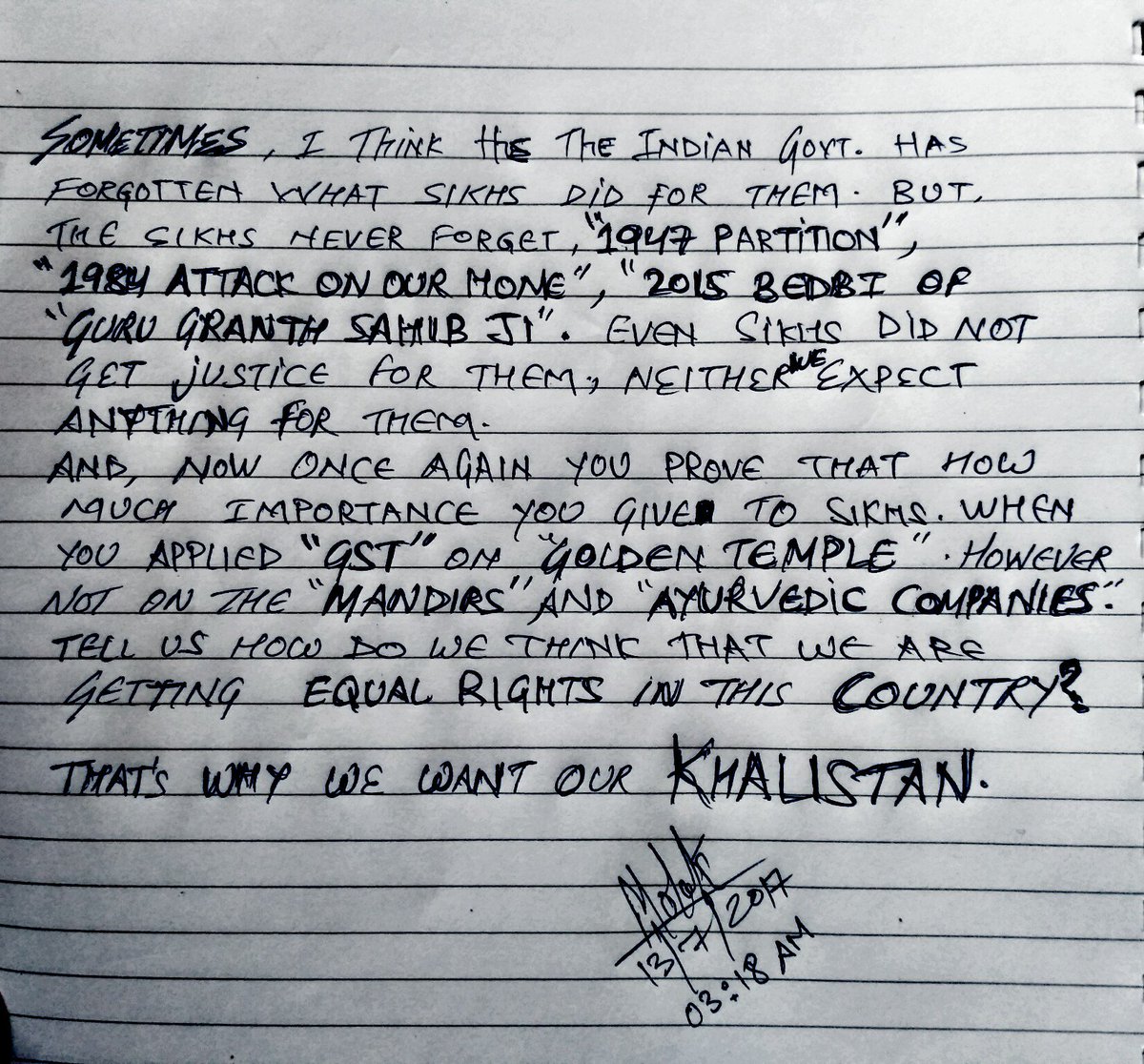 Molak99's tweet photo. @narendramodi @arunjaitley  @capt_amarinder @officeofssbadal 
@PMOIndia  
#Kuch_tan_soch_vichar_kro 
#stop_cast_creed_descrimination https://t.co/nKg9L0khiC