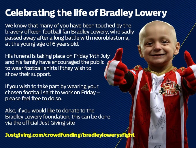 Its wonderful to see the whole of the UK getting behind celebrating the life of <a href="/Bradleysfight/">Bradley Lowery Foundation</a> Bradley Lowery