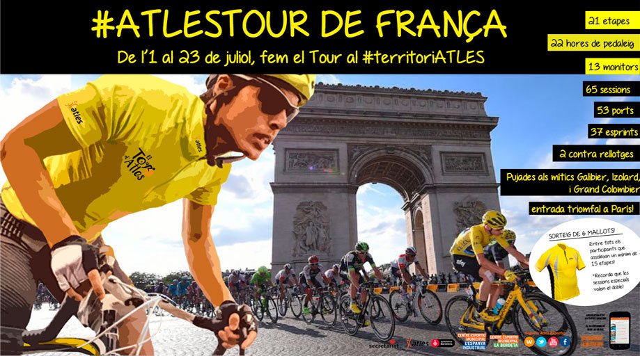 atlesesports's tweet photo. 🚴♀️T’apassiona el #Tour de França? Viu-lo amb nosaltres des de dalt de la bicicleta i en 1a persona amb #ATLEStour! https://t.co/odhOiiEJd9 https://t.co/IjTE62cdj7