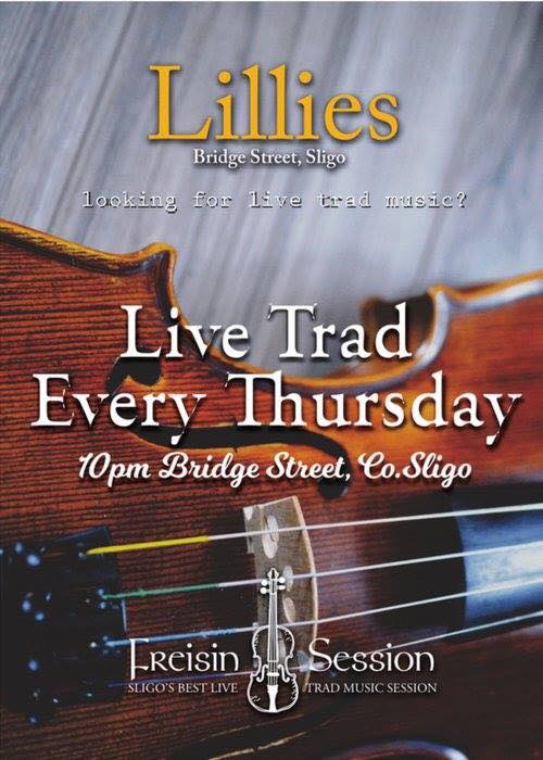 Quality drinks and Quality music, Tonights trad session with some of Sligo's best musicians is not to be missed! It all kicks off at 9.30pm!