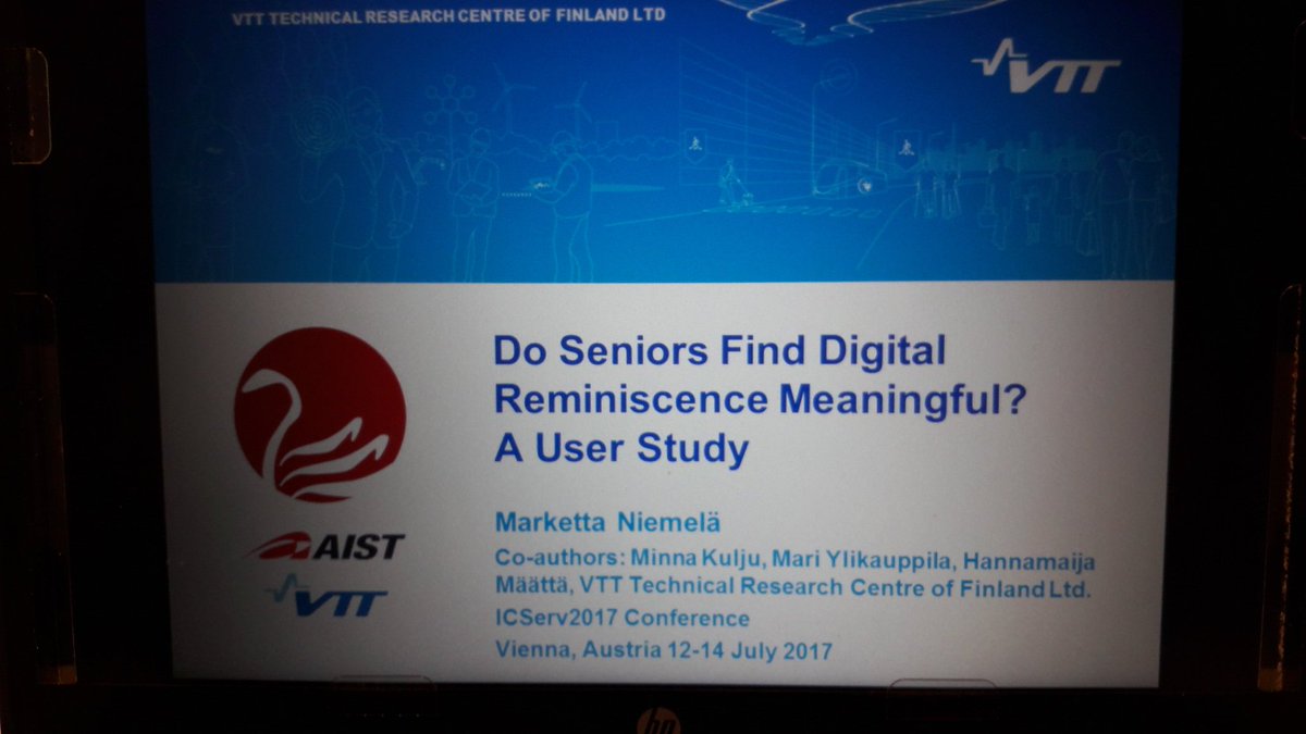 markeniem's tweet photo. Do elderly people want to use digital apps for reminiscing? Satisfying social needs through dig. reminisc. is important #METESE #icserv2017 https://t.co/bvIJfeX1mG