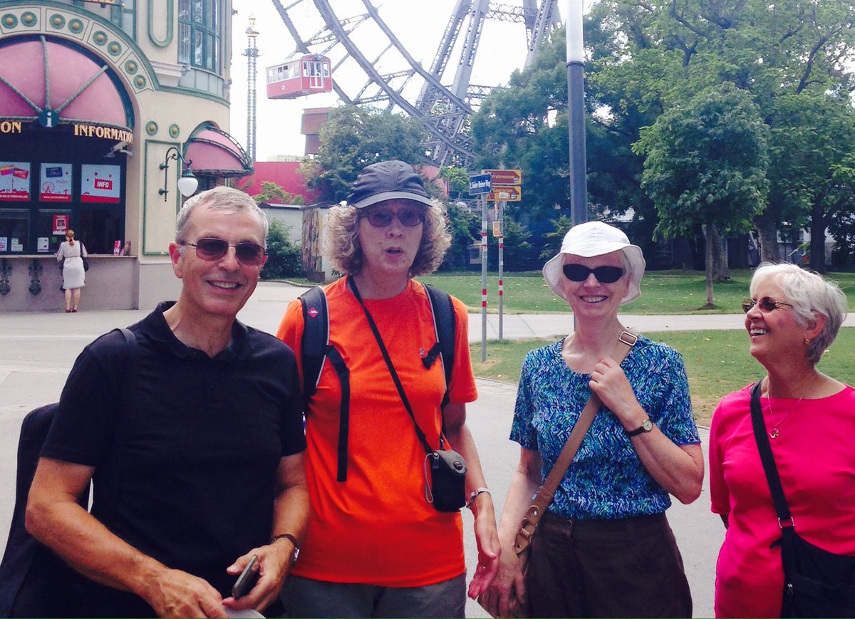 SuzStCC's tweet photo. 3 @SaddleSkedaddle cyclists ride the iconic Prater wheel https://t.co/VGZWfsFx7K
