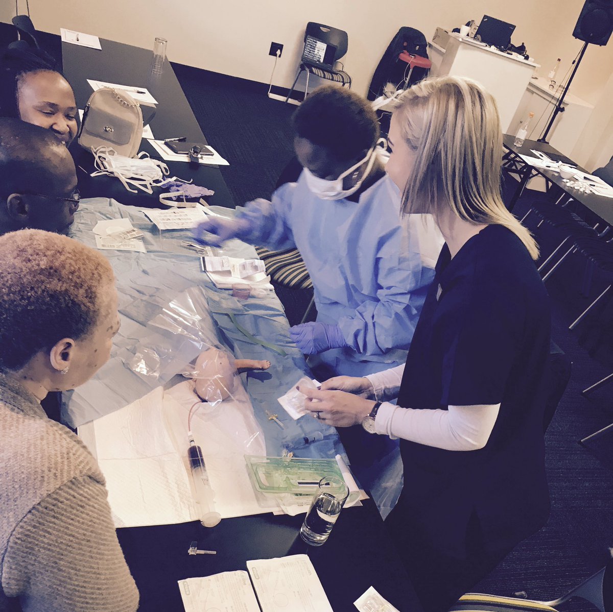 kimey83's tweet photo. After a morning of theory, simulation workshops are underway with Viking medical in Bloemfontein #education #workshops #simulation https://t.co/2e9oiyK04T