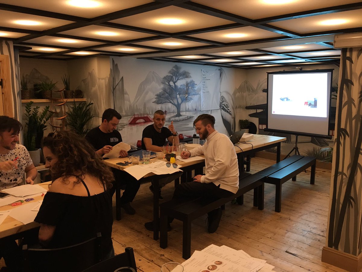 HillEnviro's tweet photo. The team at Katsu Bar Bournemouth @TheKatsuBar hard at work doing their foundation food safety qualification #FoodSafety #CIEH #sushi https://t.co/w993XzktKS