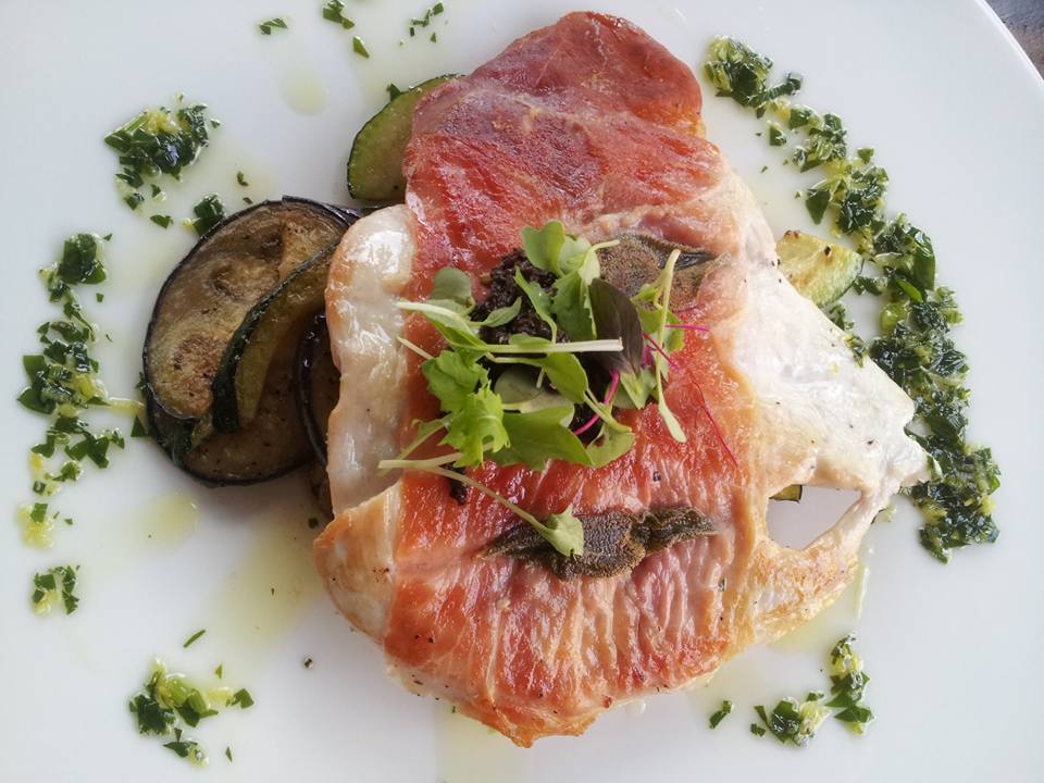 Chicken saltimbocca, sauteed courgette &amp; aubergines, gremolata, black olive caramel. New @ <a href="/22_NorthStreet/">22 North Street</a> 
#clapham # diningout #seasonal