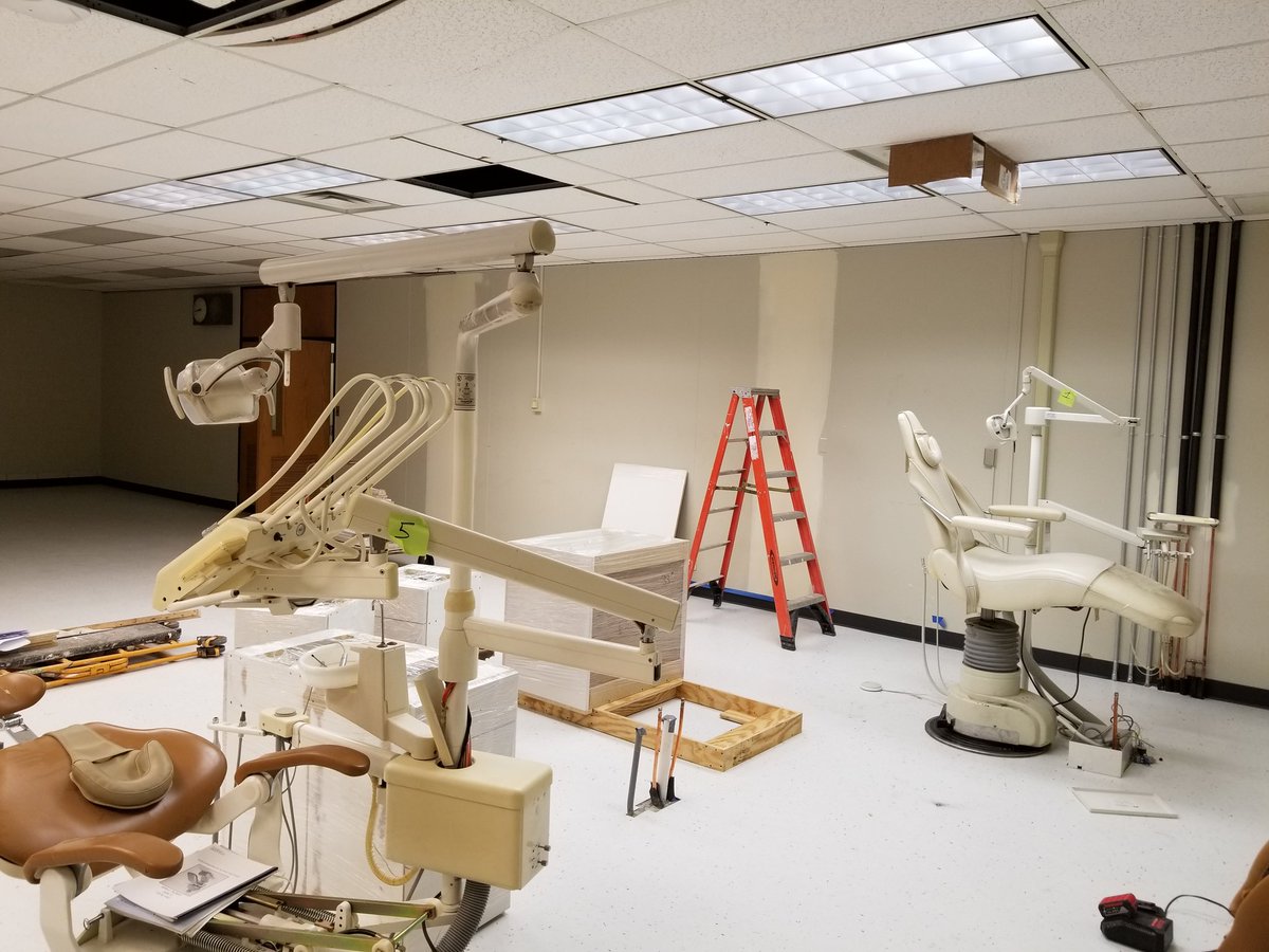 AndCareerCenter's tweet photo. Amazing progress on our new Dental Careers classroom!  Chairs and cabinets being installed! #amazingexperiences #acscfirst https://t.co/ikf4kLgTCW