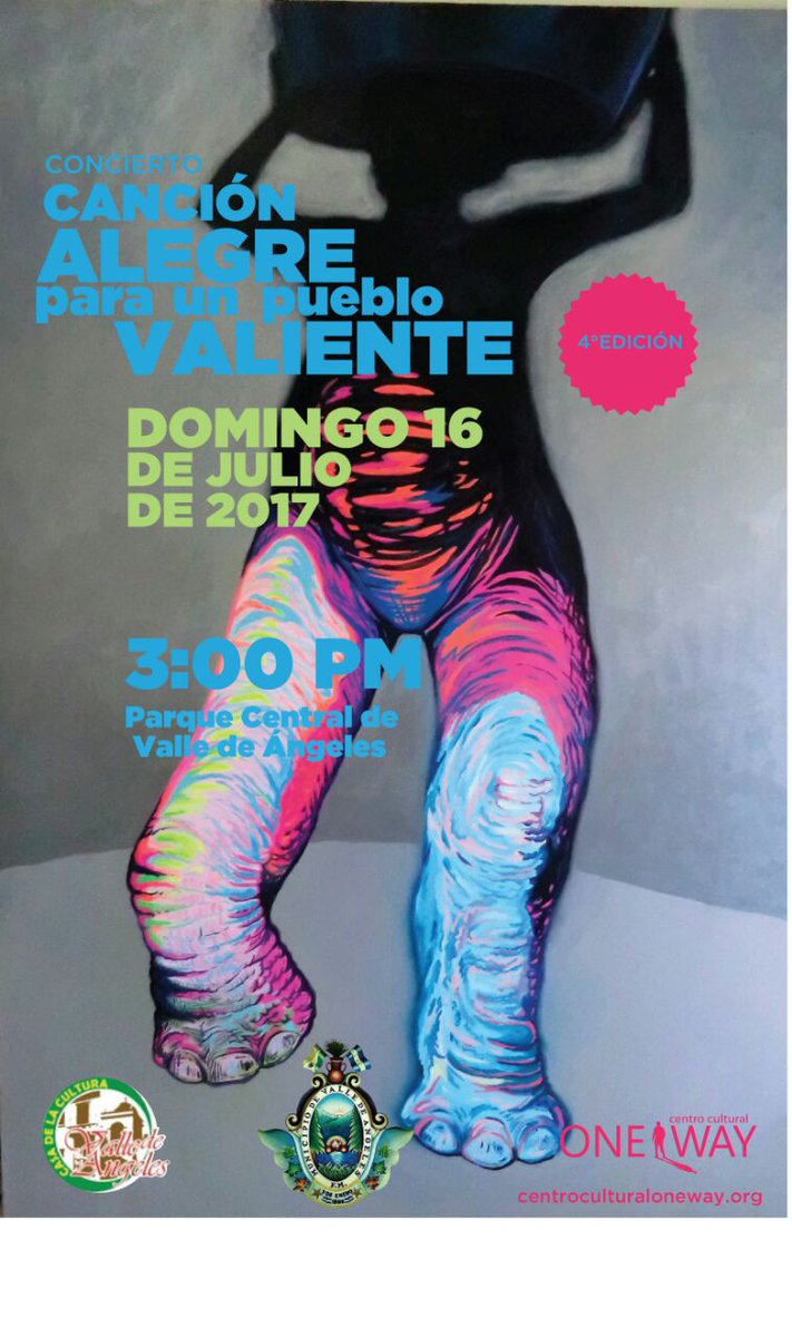 OneWayhnes's tweet photo. 4ta. Edición Concierto: Canción alegre para un pueblo valiente.  
Domingo 16/07 3:00pm 
Parque Central Valle de Ángeles https://t.co/polgs9oxMC
