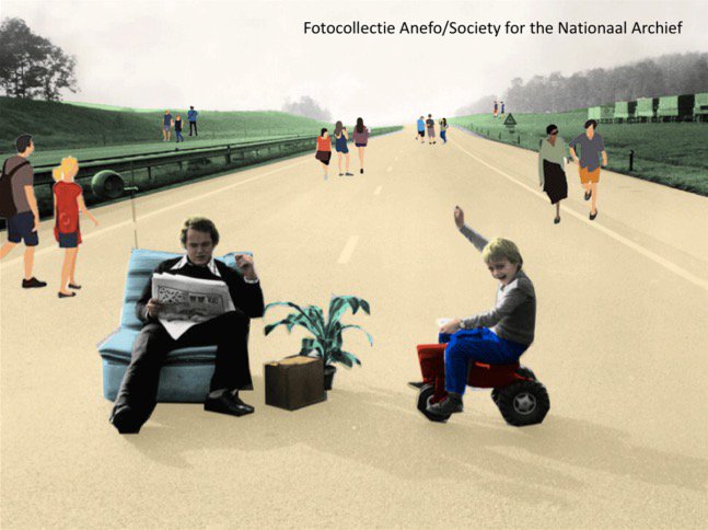 fietsprofessor's tweet photo. 'Pictures of Dutch cycling activism are all black&amp;white; need to add color to them'
~Watch brilliant #PCCAMS17 talk: https://t.co/OOKYjAGr8F https://t.co/zV8jxYGR0h
