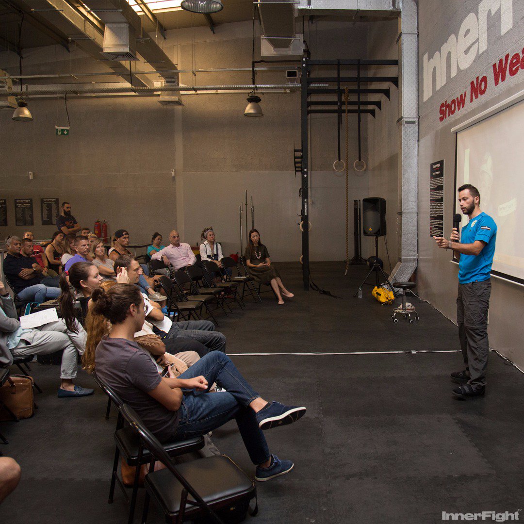 InnerFight's tweet photo. Throwback to when @Toufic_13 presented our 14th edition of #innertalks. Truly inspiring! #noweakness https://t.co/LQ3OJibr0a