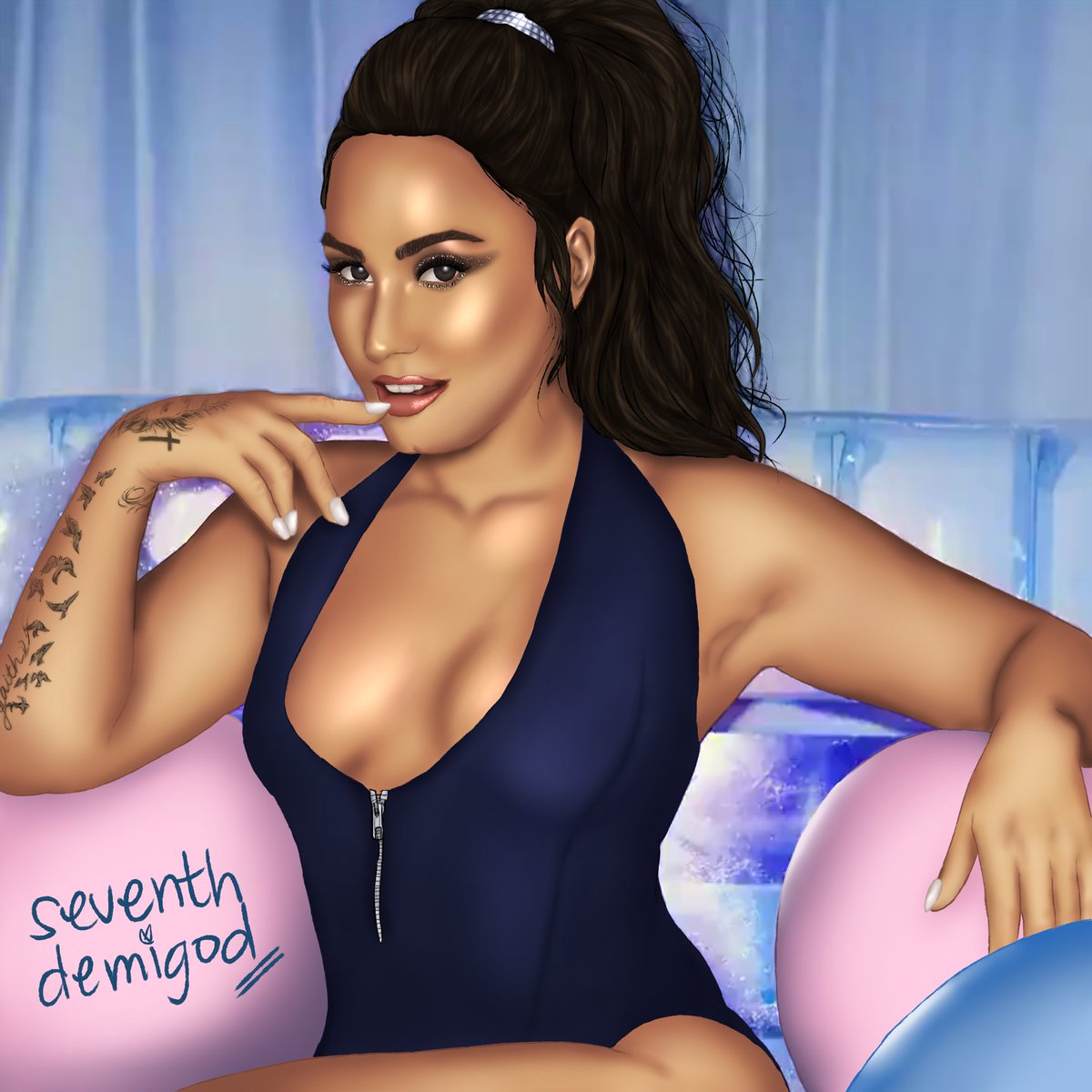 oddkaicircle's tweet photo. My drawing of my girl Demi Lovato 💙
#SorryNotSorry https://t.co/bqIXD32gWB