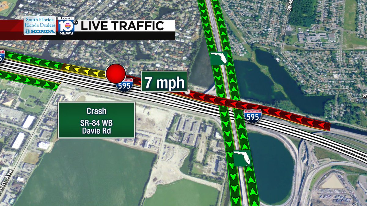 Crash on SR-84 WB at Davie Rd #traffic https://t.co/fBJKzNvco7