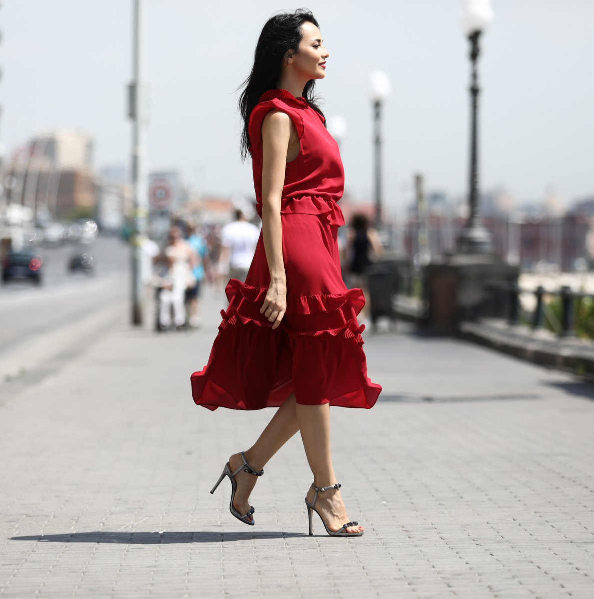 pinko red dress