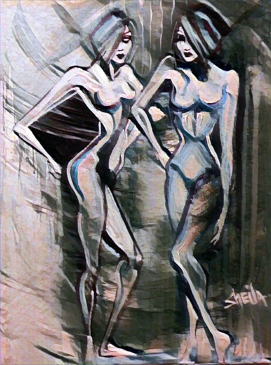 'SHADOWS' #art #artist #acrylicpainting #digitallyenhanced #nudes #originalart #gallery #artforsale #contemporaryart #emotions #inspired