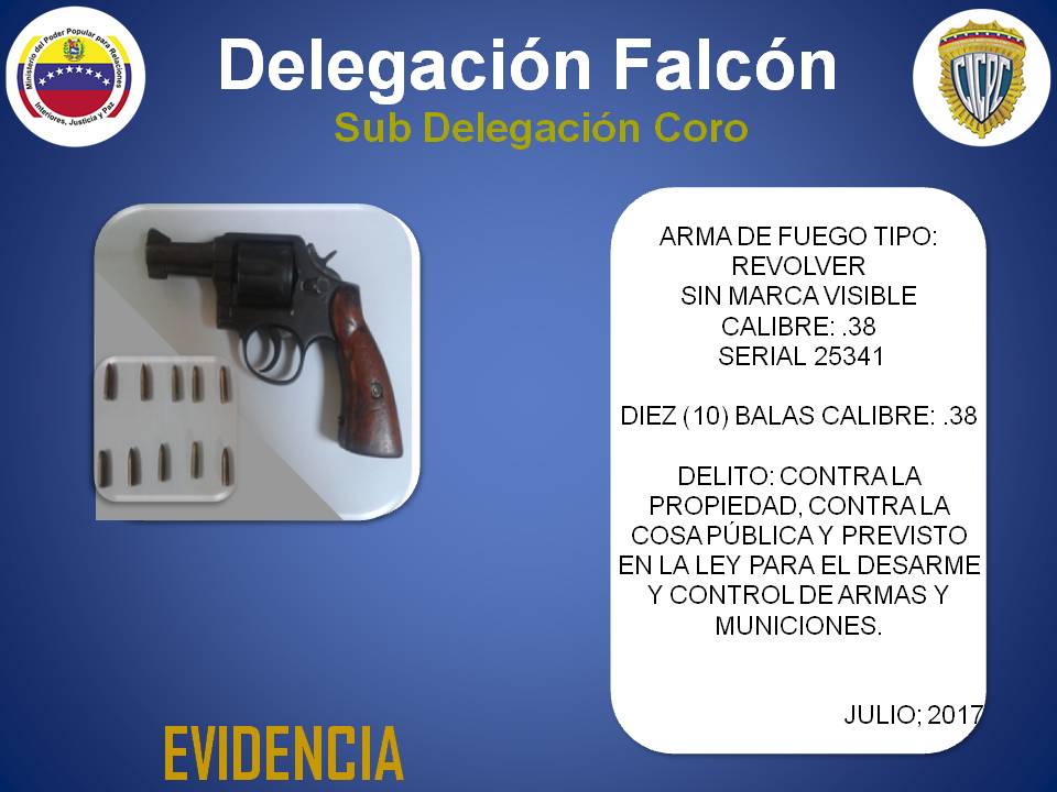 @sdcorocicpc RECUPERA ARMA DE FUEGO INCURSA EN DIVERSOS DELITOS EN EL MUNICIPIO MIRANDA <a href="/cramirezCICPC/">Ramirez CICPC</a> <a href="/cacsvzla/">Cesar Cardenas</a> @darwincicpc