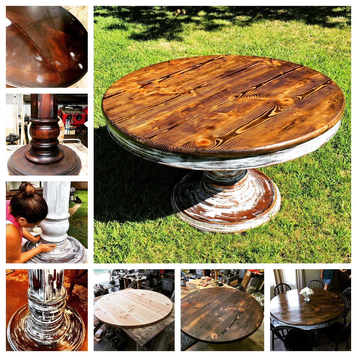 GruberDesigns's tweet image. Kenny made a new top while I refurbished the base. The result was a gorgeous Farmhouse-style table! #Gruber #CustomTable #Teamwork