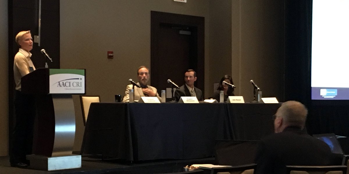 KUcancercenter's tweet photo. Dr. Williamson is part of a panel discussing Investigator-Initiated #ClinicalTrials at #AACIcri https://t.co/arePxcobHa