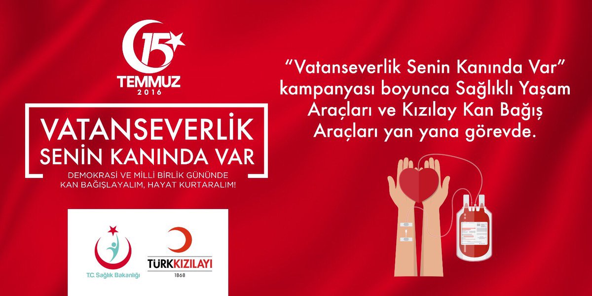 ‘Vatanseverlik Senin Kanında Var’ kampanyası boyunca Sağlıklı Yaşam Araçları ve Kızılay Kan Bağış Araçları yan yana görevde.

#KorkmaSönmez
