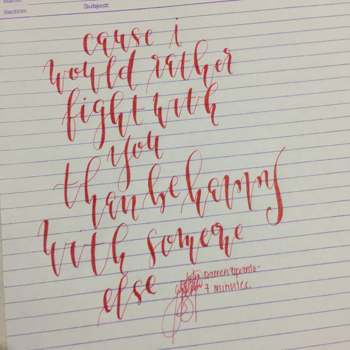 STUKylineA's tweet photo. When Acads is layp but Calligraphy is layper Hahaha. (Doing this while our sir's discussing) 😂✌️️ https://t.co/6YVVKR7CGW