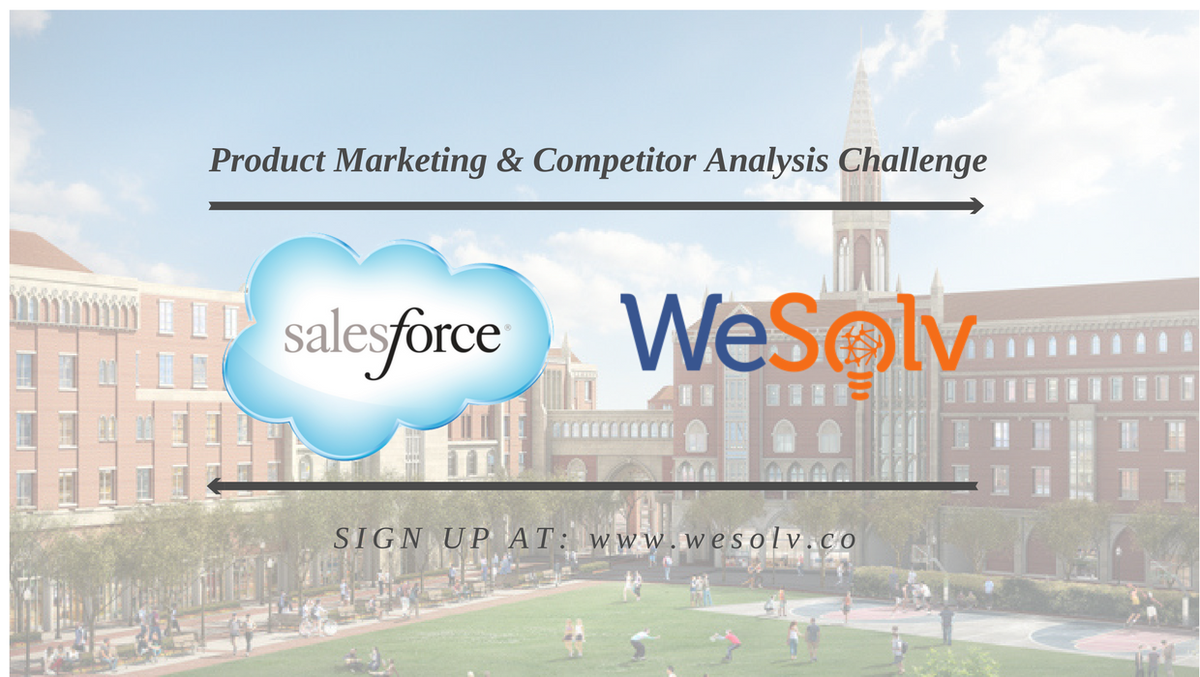 weatherheadcmo's tweet photo. #WeSolv Product Marketing & Strategy Case Challenge for MBA students. Win $$$ & chance to interview w/ #Salesforce https://t.co/V6xOhiL5Iw https://t.co/QC3TDkf1Bs