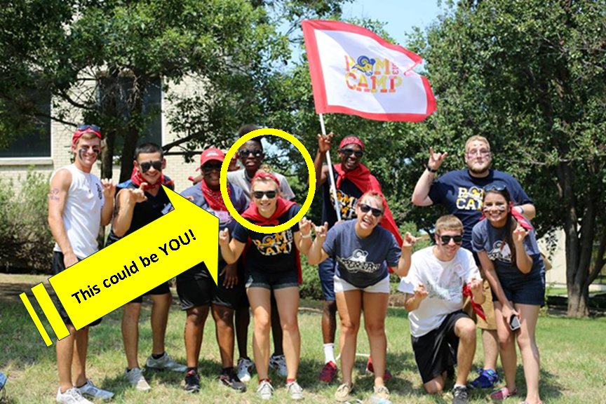 txwes_life's tweet photo. Next Thursday come speak to our directors about Ram Camp! It's fun and offers a unique experience!  #Ramcamp #Txwesbound @TexasWesleyan https://t.co/cWK3axHXEP