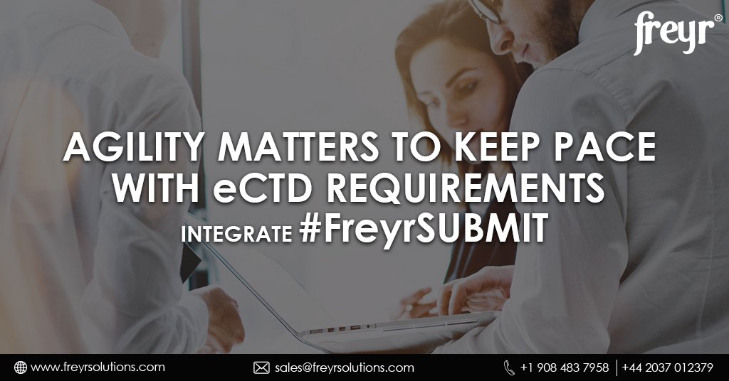 FreyrSolutions's tweet photo. Agility matters to keep pace with #HealthCanada, #USFDA and global #eCTD requirements. Integrate #FreyrSUBMIT https://t.co/vXk0FiNCDV https://t.co/2QMlXBuEOA