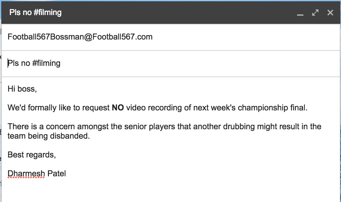 Honeybadgers567's tweet image. Leaked documents showing @thejan567 begging @F567_ not to televise the Championship Final after the last matchup ended with a #thwacking