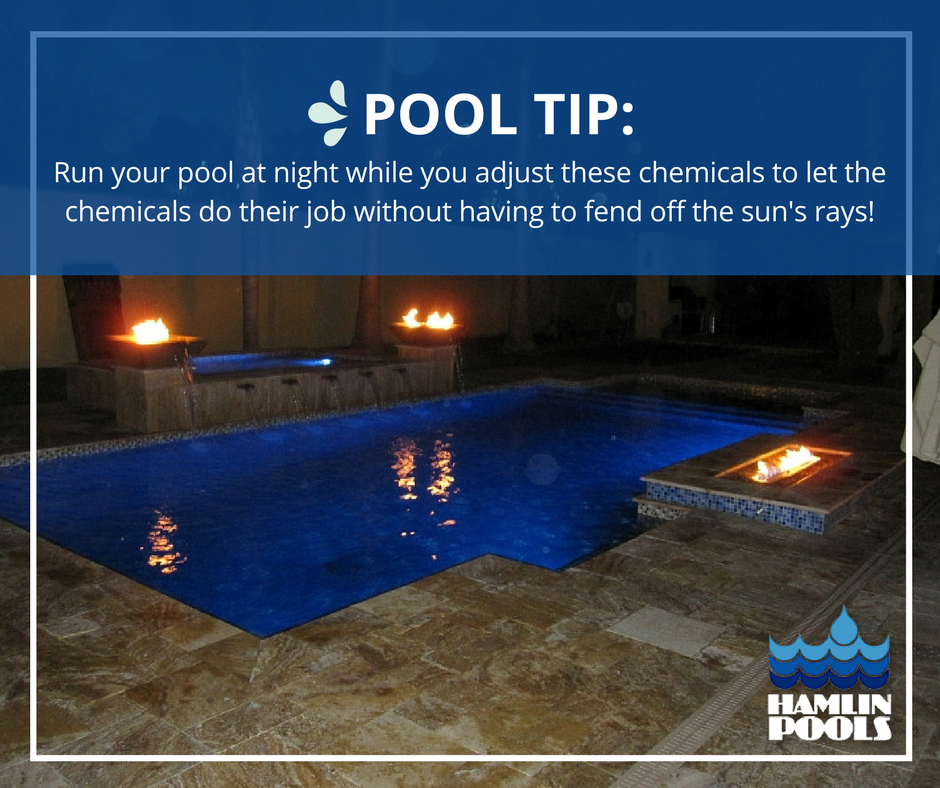 HamlinPools's tweet image. #PoolTip: Get more bang for your buck w/chemical adjustments by doing so in the evening. The sun's UV rays have a heavy impact.