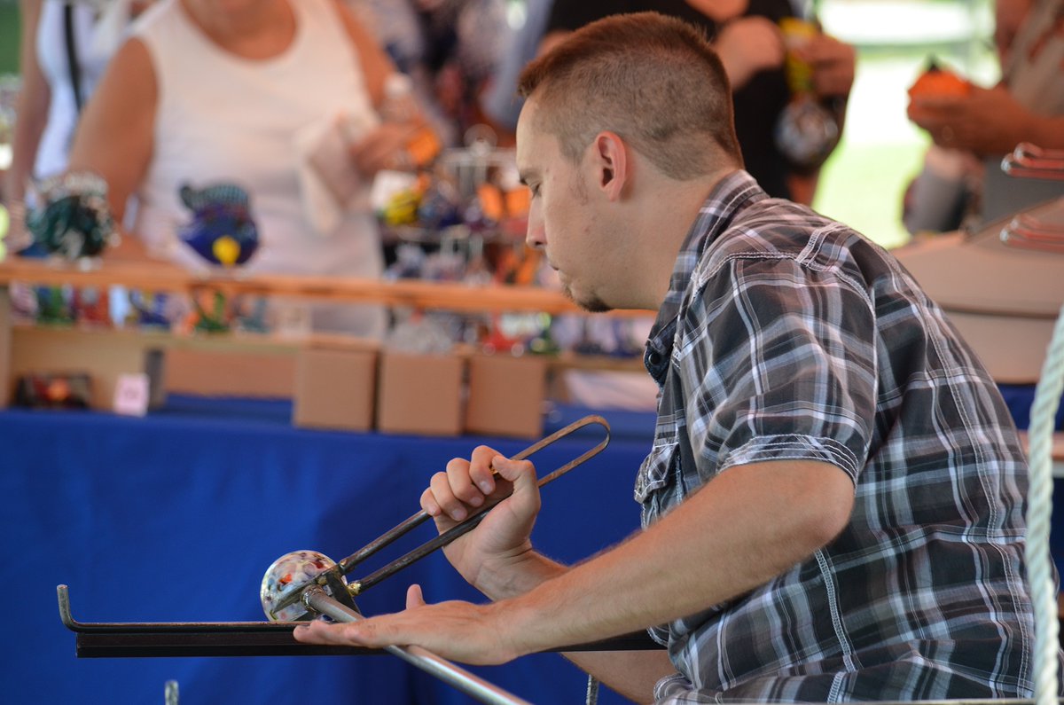 WVMSACF's tweet photo. Glassmaking is one of the many specialties featured at #MSACF. Meet some of the region's most talented artists Sept 15-17 in Ripley. #tbt https://t.co/UNLZrJ0eYD
