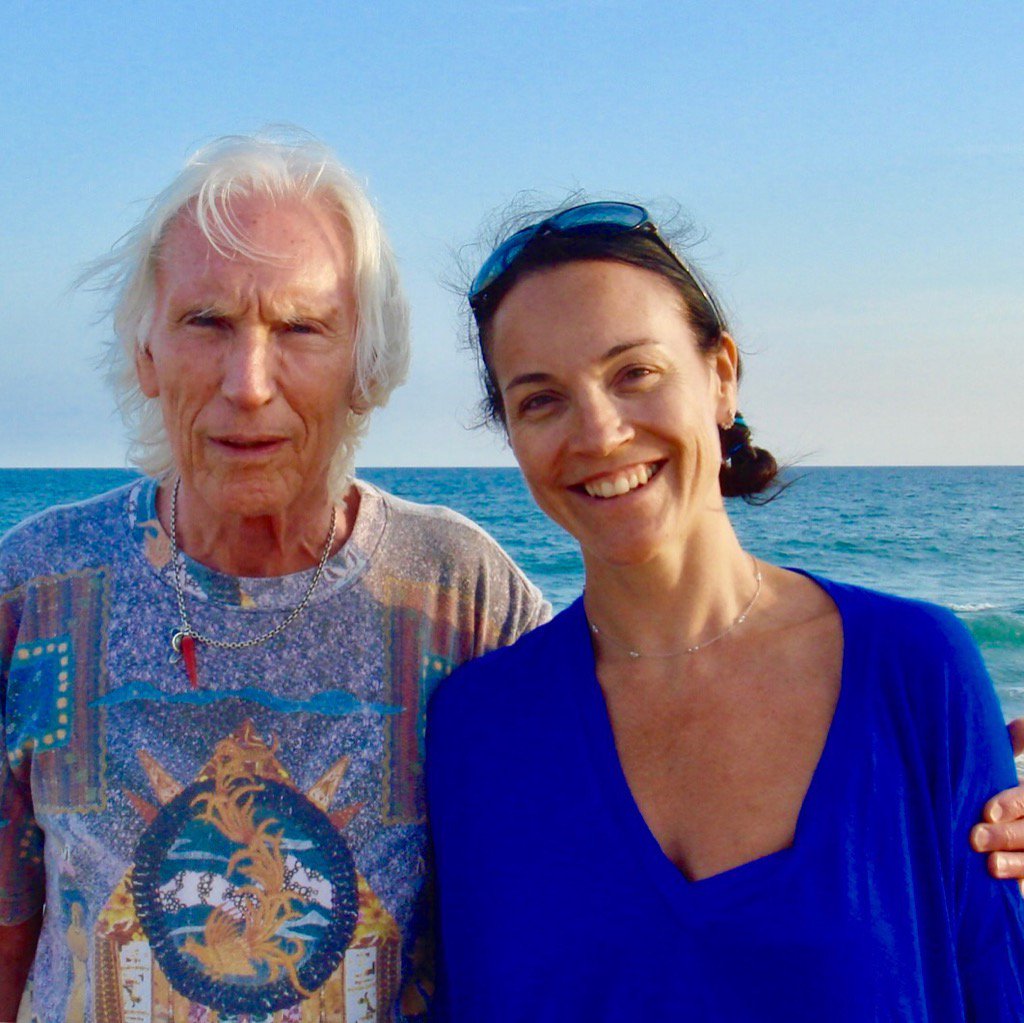CalixteStamp's tweet image. #tbt #ChrisStamp w/ beloved #Daughter #AmieStoppard @doulamie wearing #Shaman #Tshirt by @AmyZerner on #Wiborg #Beach